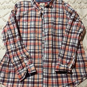 St. John's Bay Women's Plaid Button Down Shirt - Red, Blue, White